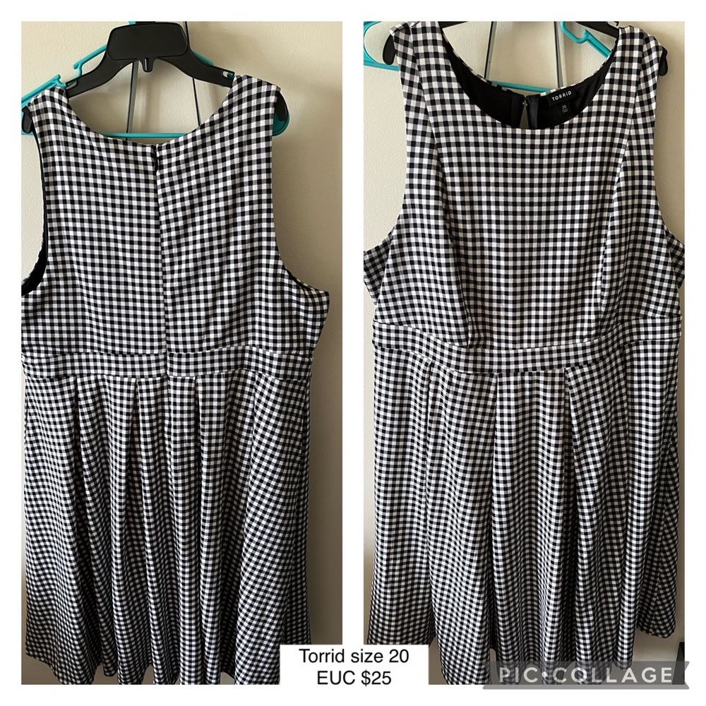 Gingham High Neck Dress